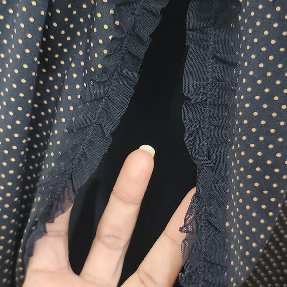 Sophie B Polka Dot Babydoll Slip Womens size S Tan Black - Picture 5 of 12